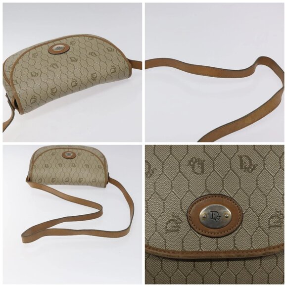 Christian Dior Honeycomb Canvas Shoulder Bag PVC Beige Gold Auth BA1892 - Picture 16 of 16